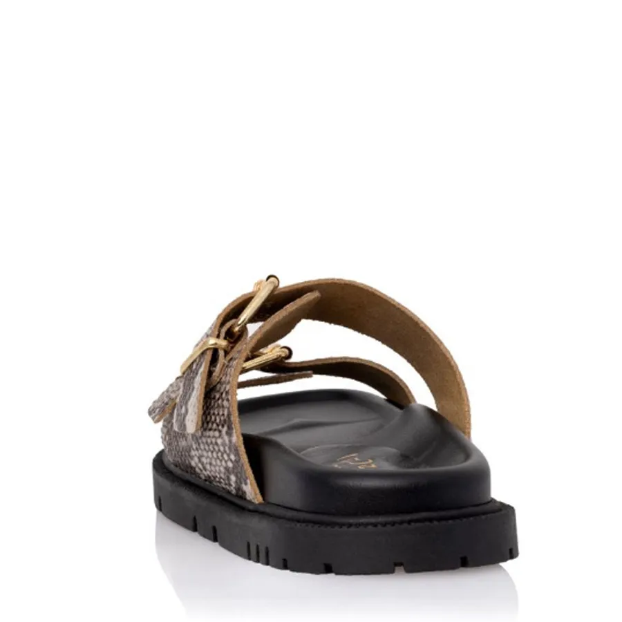 SANTE - Γυναικείες παντόφλες 25-132-63 Μπεζ Φίδι