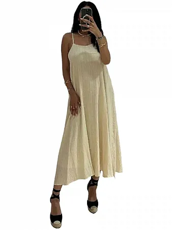 No Stress - Γυναικείο φόρεμα 10552 Εκρου