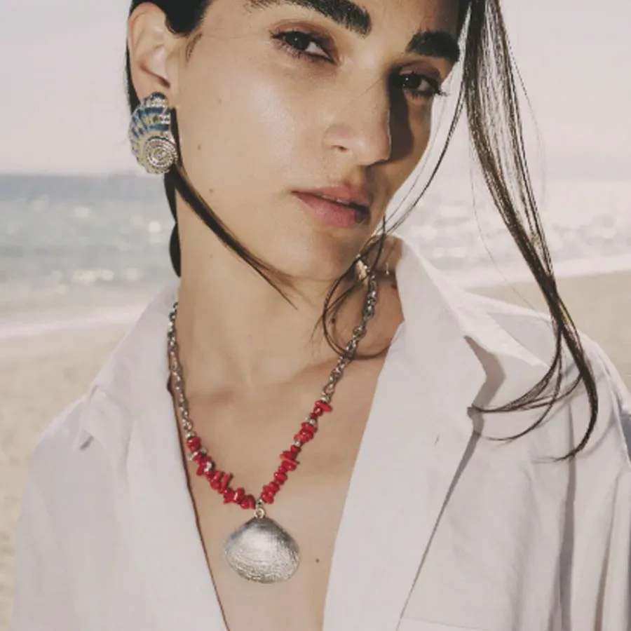 ALMYNOMA - Γυναικείο κολιέ Silver Flame Multi