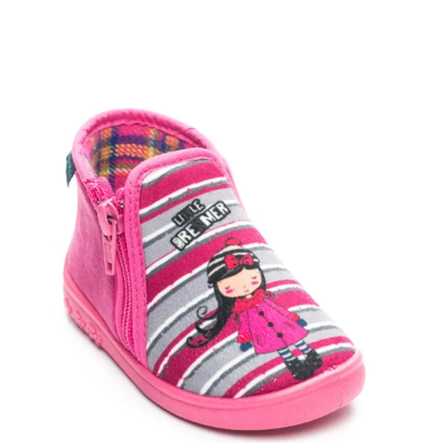 Mini Max - Παιδικές παντόφλες DREAMER-R 6914147018181254 Φούξια Ριγέ