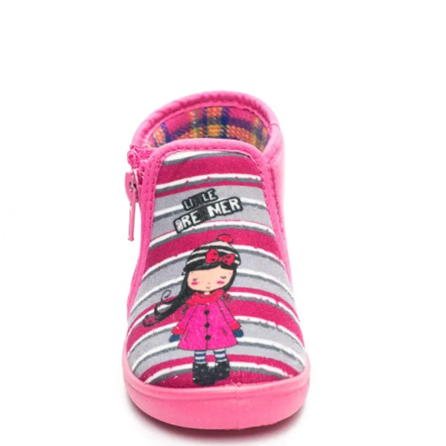 Mini Max - Παιδικές παντόφλες DREAMER-R 6914147018181254 Φούξια Ριγέ