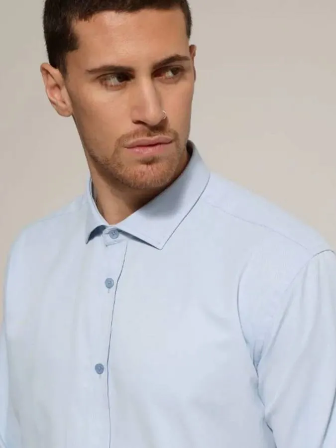 TRESOR - Ανδρικό πουκάμισο BOLOGNA 33-7366 Light Blue