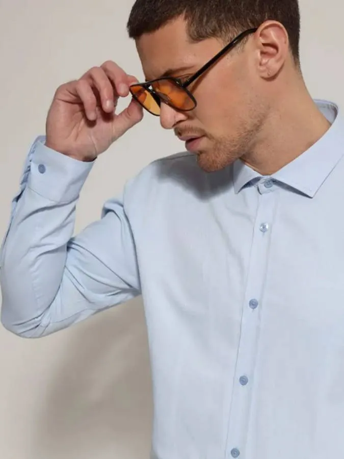 TRESOR - Ανδρικό πουκάμισο BOLOGNA 33-7366 Light Blue