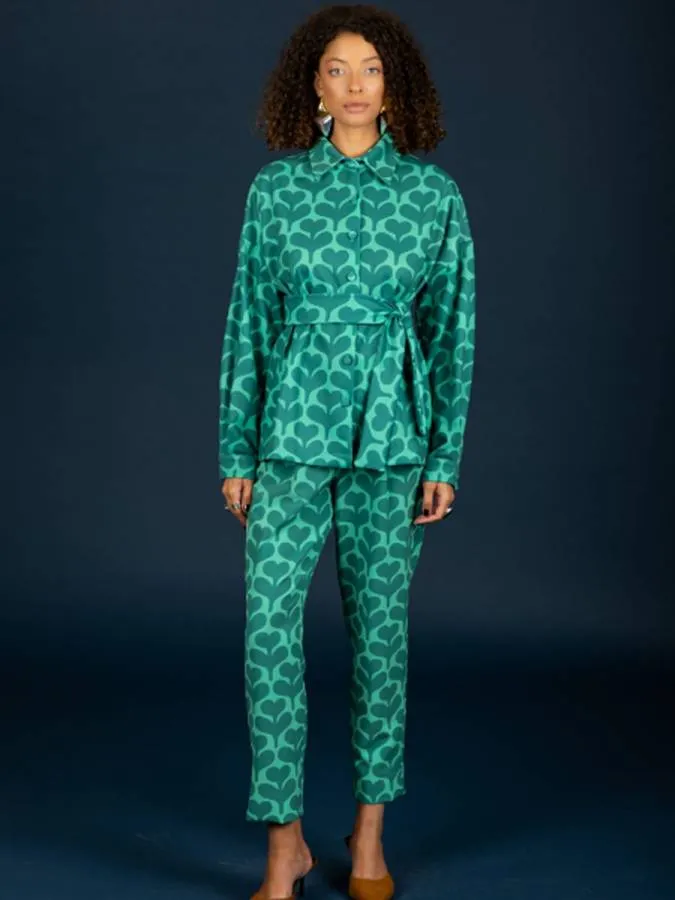 CHATON - Γυναικείο παντελόνι Agatha 130-21482-Green (003)