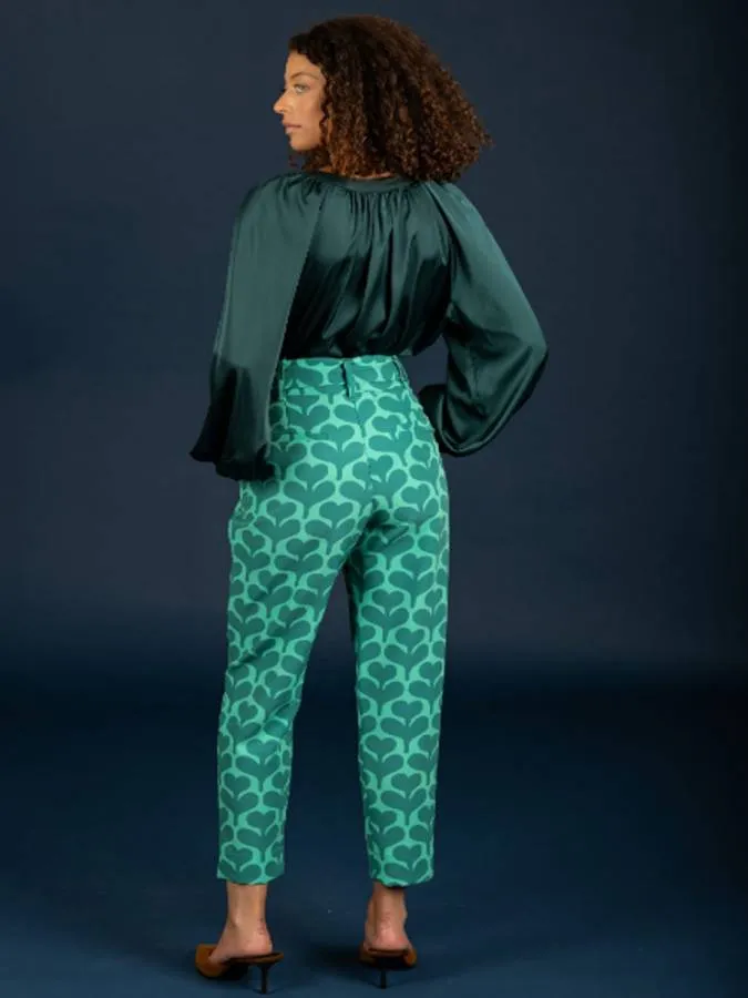 CHATON - Γυναικείο παντελόνι Agatha 130-21482-Green (003)