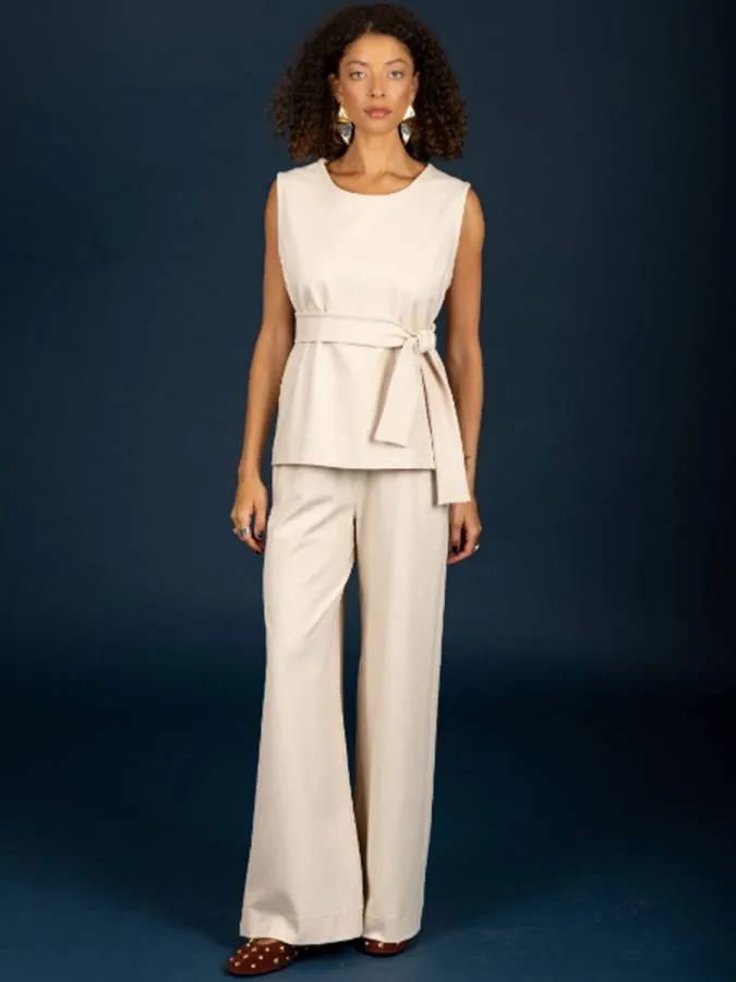 CHATON - Γυναικείο παντελόνι Gaston130-21481-Vanilla (202)