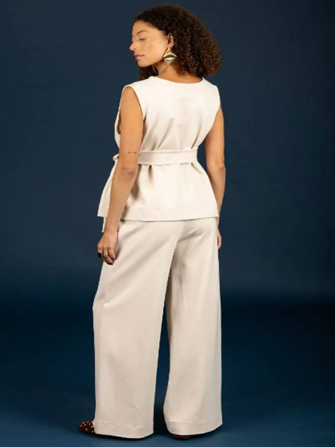 CHATON - Γυναικείο παντελόνι Gaston130-21481-Vanilla (202)