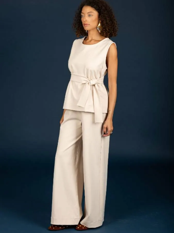 CHATON - Γυναικείο παντελόνι Gaston130-21481-Vanilla (202)