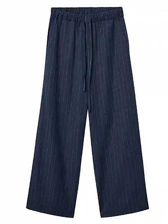COMPANIA FANTASTICA - Γυναικείο παντελόνι Blue pinstriped trousers 53C/11082/1XS Blue