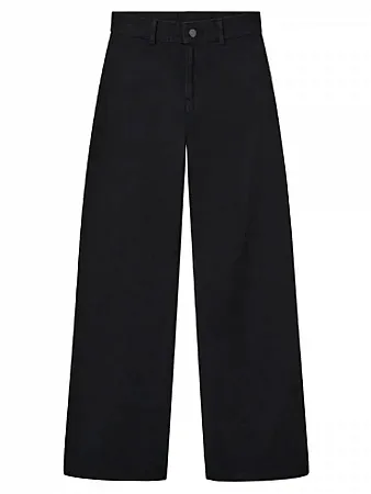 COMPANIA FANTASTICA - Γυναικείο παντελόνι Black jeans with strawberry embroidery 53C/47001/034 Black