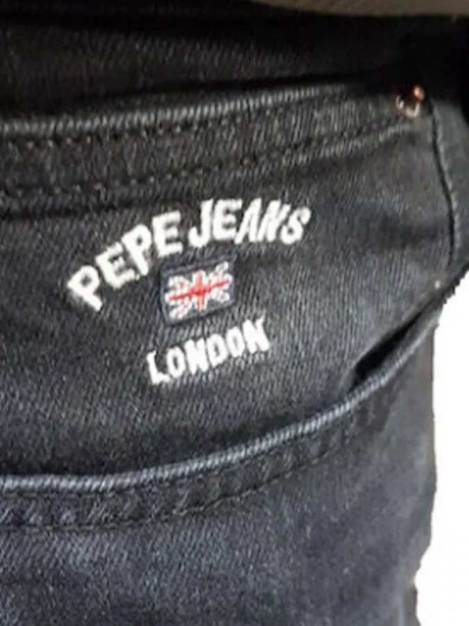 PEPE JEANS - Ανδρικό jean SLM JEANS HATCH FS WASHED BLK PM2084042 (000) Denim