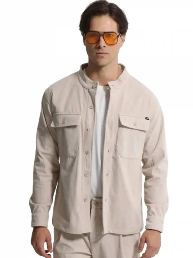 TRESOR - Ανδρικό overshirt QUINN 2716 Light Beige
