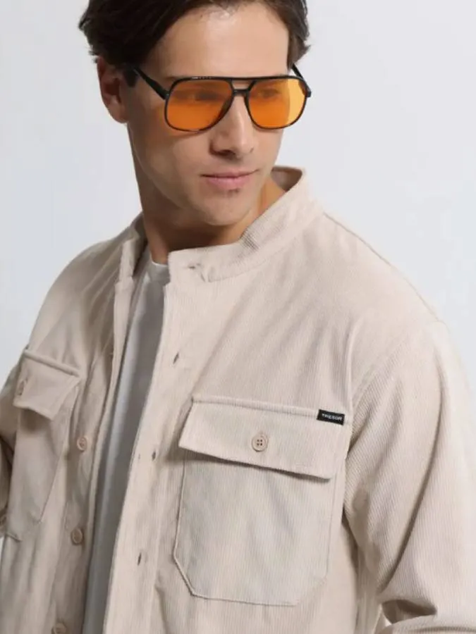 TRESOR - Ανδρικό overshirt QUINN 2716 Light Beige