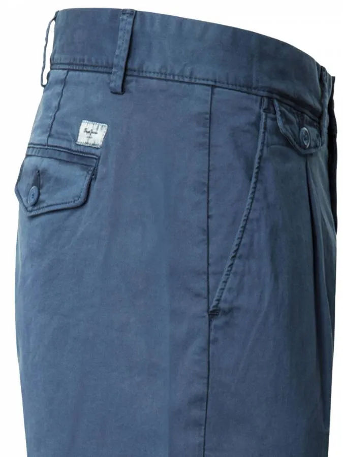 PEPE JEANS - Ανδρικό παντελόνι Relaxed Comfort Pleated PM211803 (579) Sterling Blue