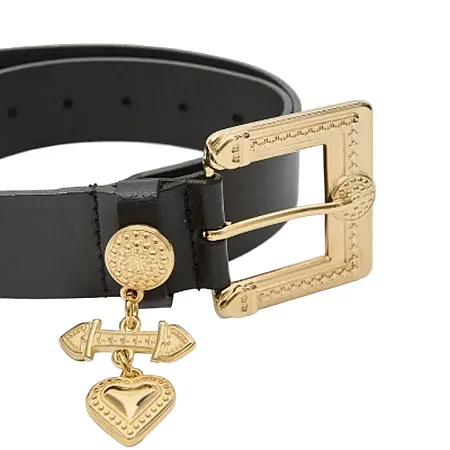 LEATHER TWIST - Γυναικεία ζώνη HER PULSE FW236/01 ΜΑΥΡΗ