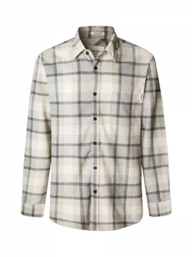 PEPE JEANS - Ανδρικό πουκάμισο κοτλέ CAMDEN PM3090831-836 Stone Beige