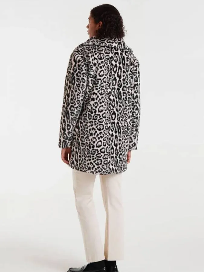 COMPANIA FANTASTICA - Γυναικείο παλτό White animal print coat 54C/11159/2S0 White