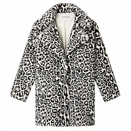 COMPANIA FANTASTICA - Γυναικείο παλτό White animal print coat 54C/11159/2S0 White