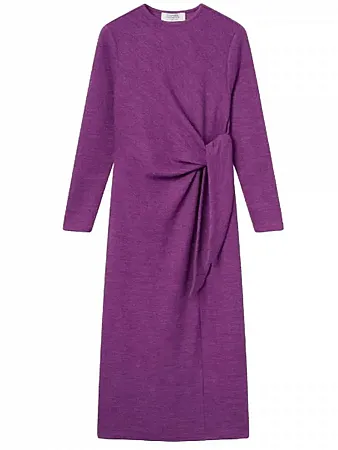 COMPANIA FANTASTICA - Γυναικείο φόρεμα Long magenta ribbed knit dress 54C/12116/2S0 Magenta