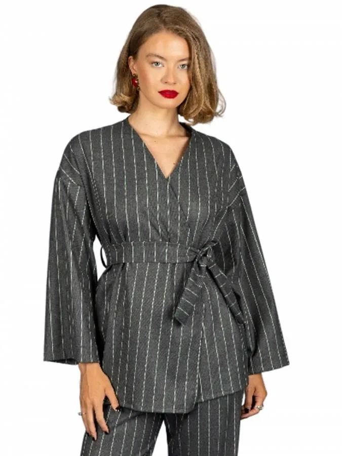 CHATON - Γυναικείο κιμονό Brendan kimono (Grey) 130-71503-Grey (810)