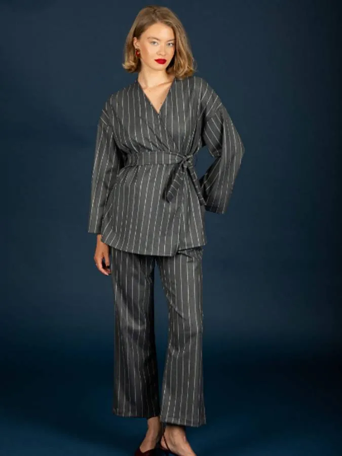 CHATON - Γυναικείο κιμονό Brendan kimono (Grey) 130-71503-Grey (810)