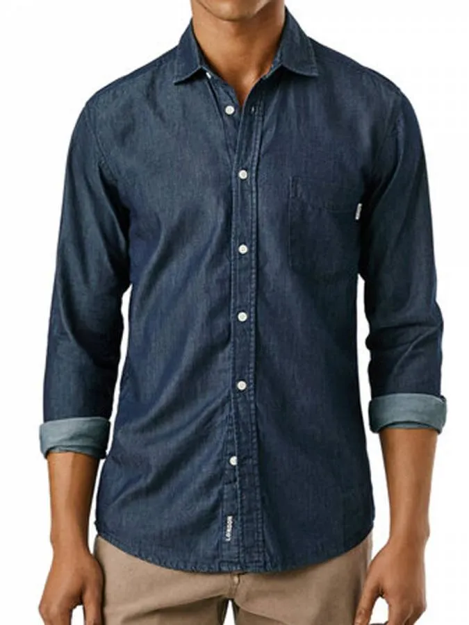 PEPE JEANS - Ανδρικό πουκάμισο CLASSIC SLIM SHIRT PM3090016C2 (000) Denim
