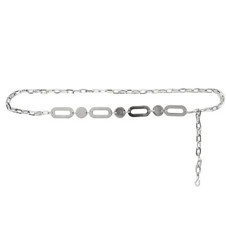 LEATHER TWIST - Γυναικεία ζώνη ALEXA SILVER CHAIN/012 SILVER