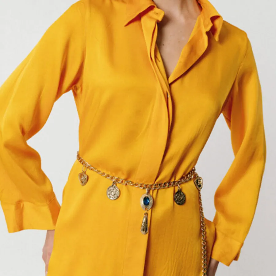 LEATHER TWIST - Γυναικεία ζώνη DOMINICA CSS24/05 ΧΡΥΣΟ