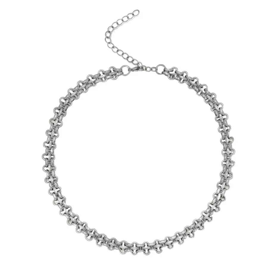 ALMYNOMA - Γυναικείο κολιέ TWIN LINK SILVER Ασημί