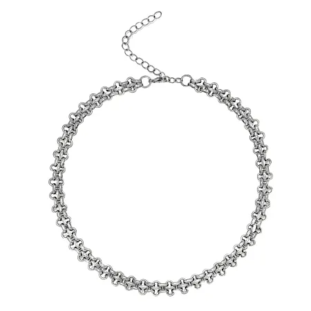 ALMYNOMA - Γυναικείο κολιέ TWIN LINK SILVER Ασημί