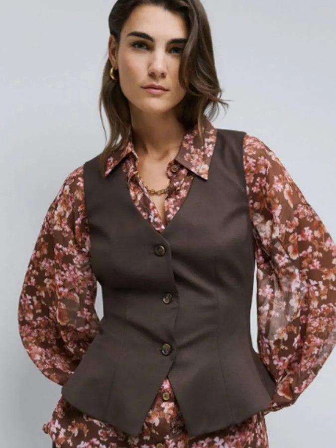 ACCESS - Γυναικείο γιλέκο 54-2604-COFFE