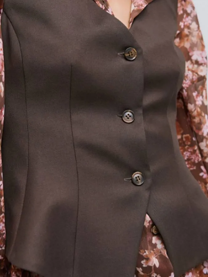 ACCESS - Γυναικείο γιλέκο 54-2604-COFFE