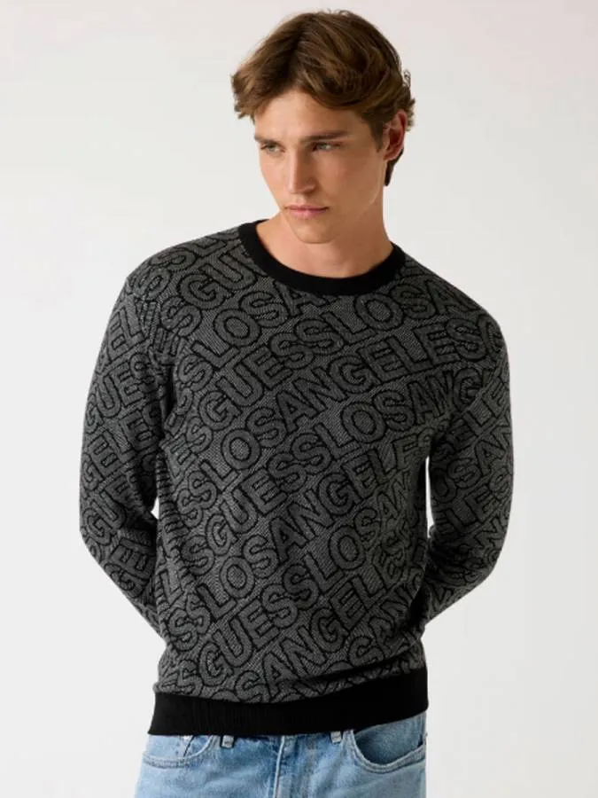 GUESS - Ανδρικό πουλόβερ M5BR11Z0442-FM0Y Γκρι