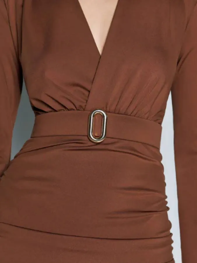 ACCESS - Γυναικείο φόρεμα 54-3601-CHOCO