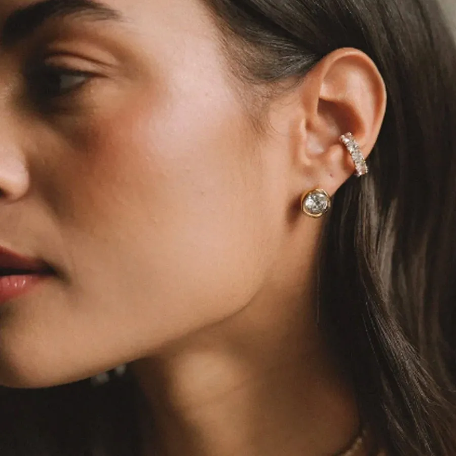 ALMYNOMA - Γυναικεία σκουλαρίκια GOLDEN SPARK Χρυσό