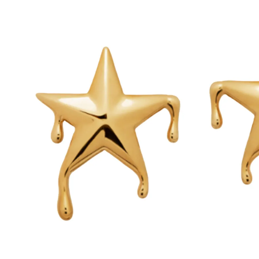 ALMYNOMA - Γυναικεία σκουλαρίκια MELTING STARS Χρυσό