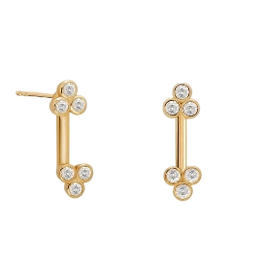 ALMYNOMA - Γυναικεία σκουλαρίκια LINEAR EAR JACKET Χρυσό