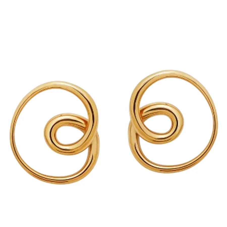 ALMYNOMA - Γυναικεία σκουλαρίκια TWIST LOOP GOLD Χρυσό