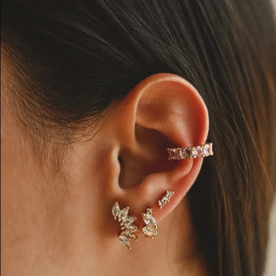 ALMYNOMA - Γυναικεία σκουλαρίκια CLAIRE GOLD CLIMBER Χρυσό