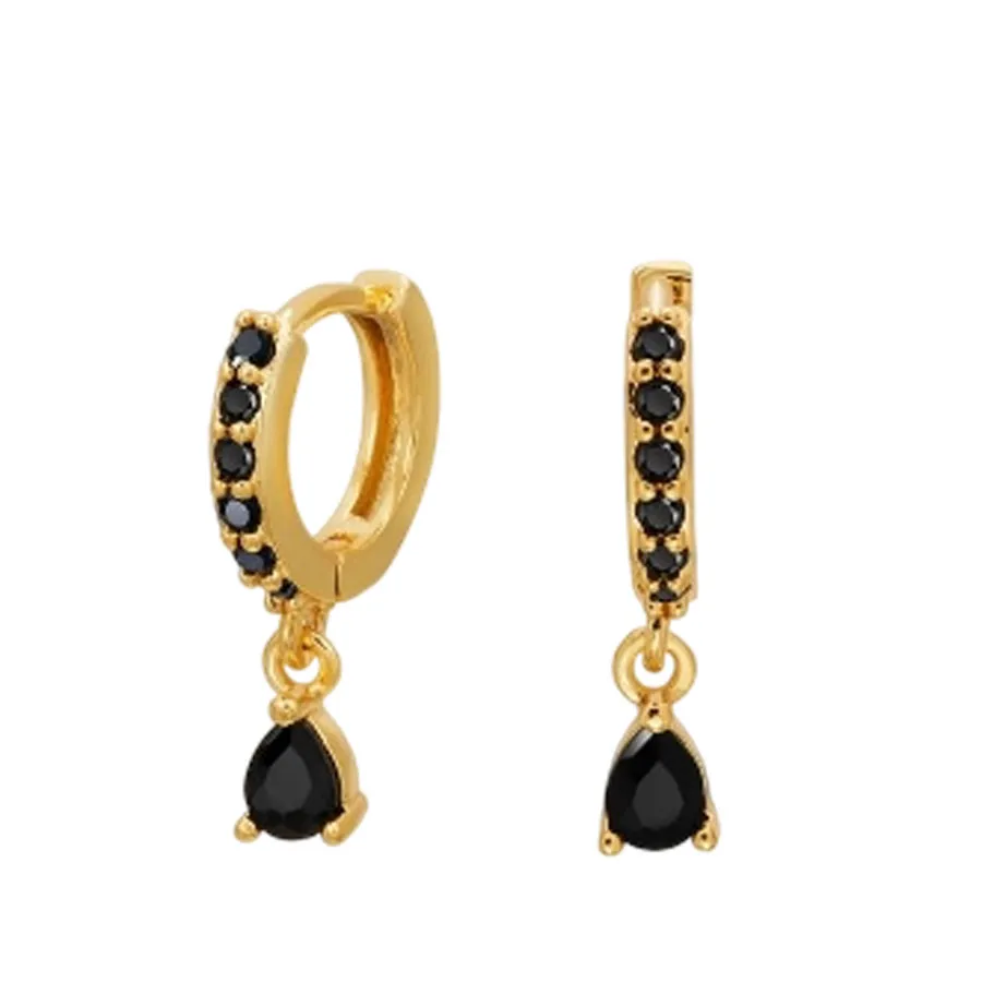 ALMYNOMA - Γυναικεία σκουλαρίκια NOIR SPARK GOLD Χρυσό