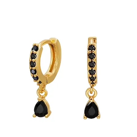 ALMYNOMA - Γυναικεία σκουλαρίκια NOIR SPARK GOLD Χρυσό