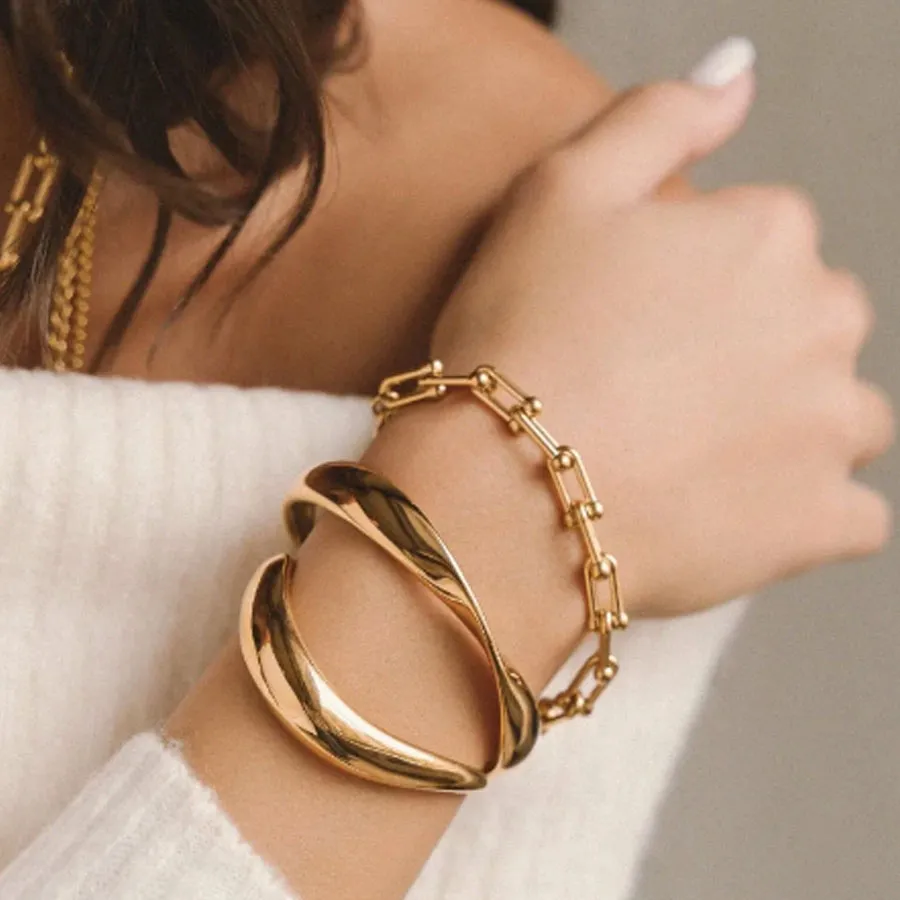 ALMYNOMA - Γυναικείο βραχιόλι OLVIA CUFF Χρυσό