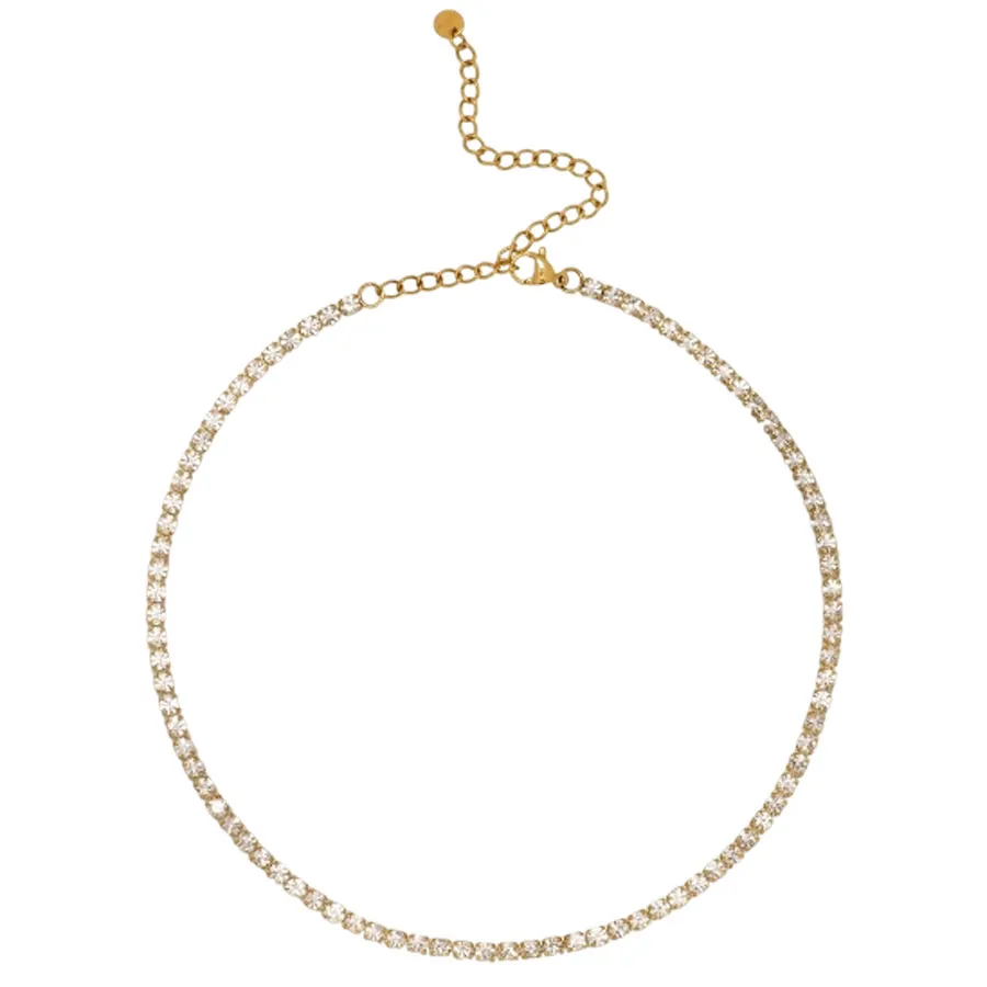 ALMYNOMA - Γυναικείο κολιέ GLITTER KISS GOLD Χρυσό