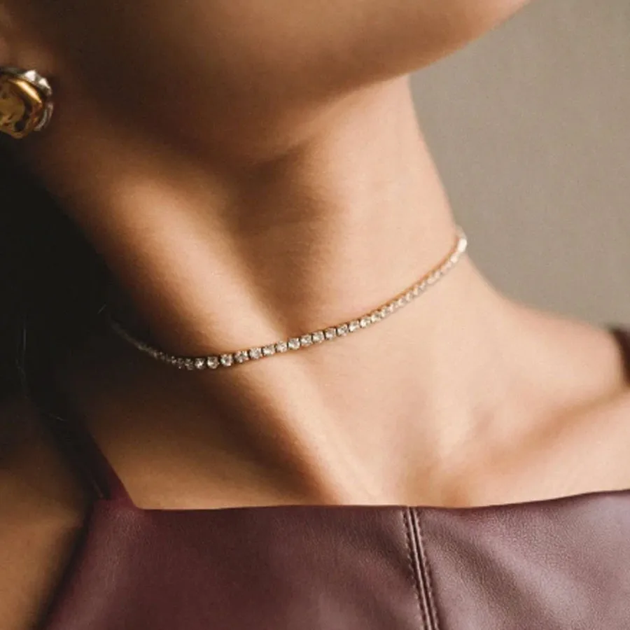 ALMYNOMA - Γυναικείο κολιέ GLITTER KISS GOLD Χρυσό