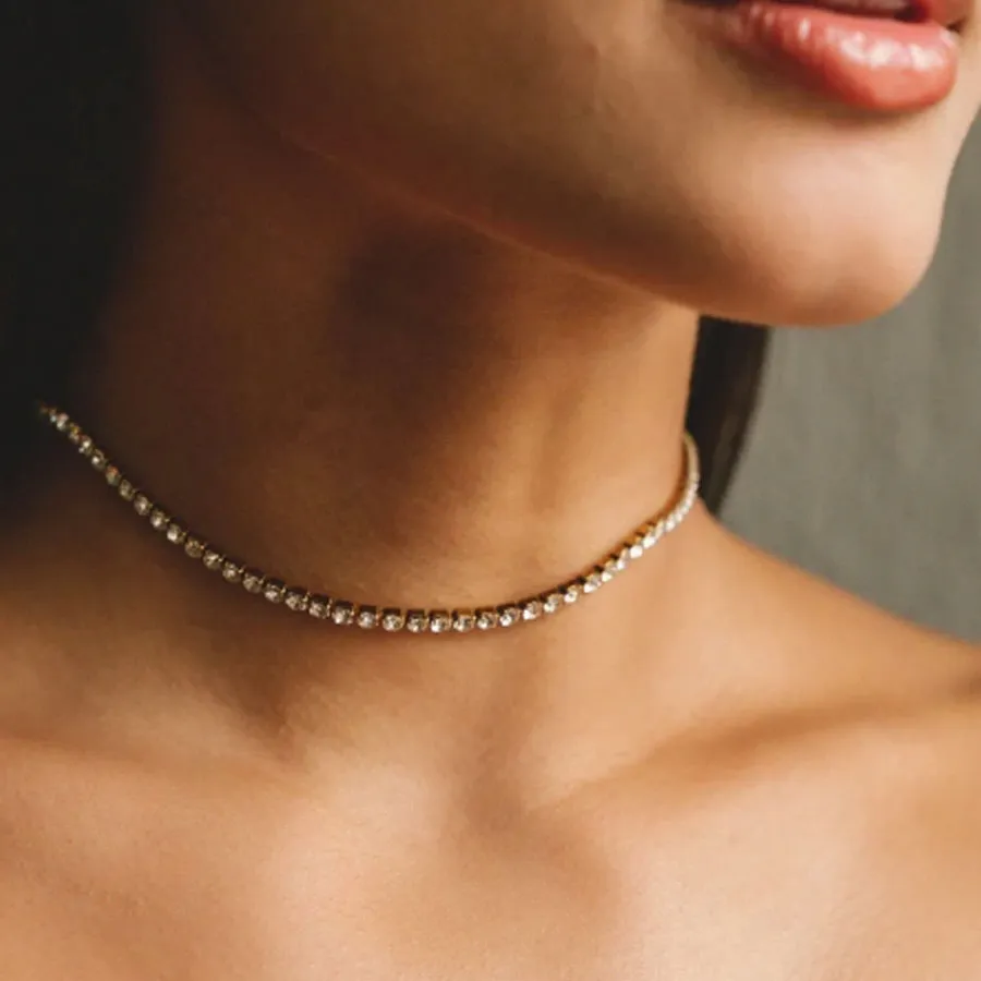 ALMYNOMA - Γυναικείο κολιέ GLITTER KISS GOLD Χρυσό