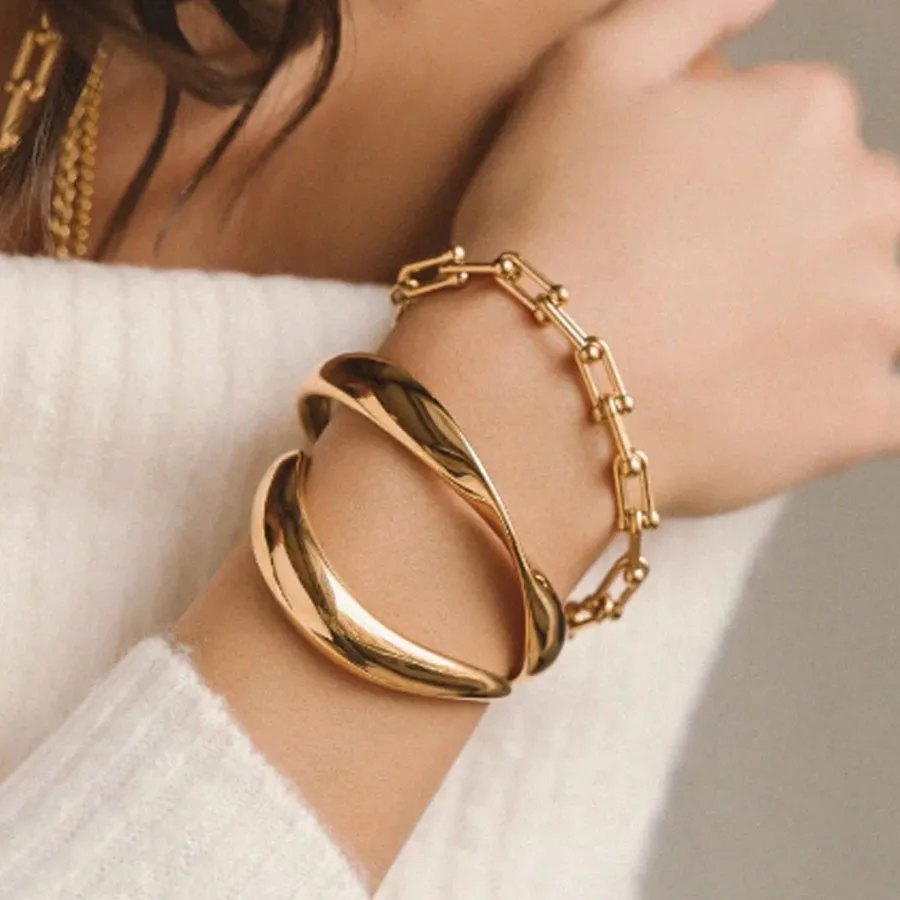 ALMYNOMA - Γυναικείο βραχιόλι IOLI CUFF Χρυσό