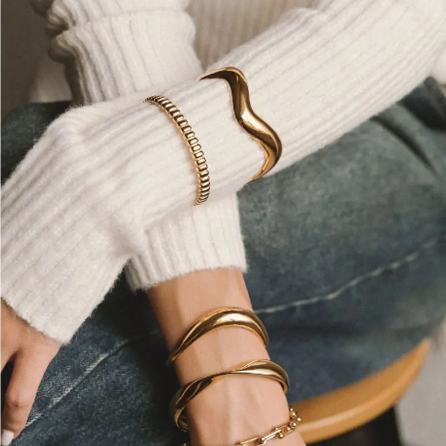 ALMYNOMA - Γυναικείο βραχιόλι IOLI CUFF Χρυσό