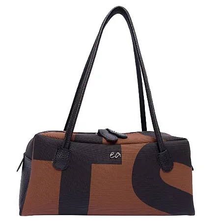 ELENA ATHANASIOU - Γυναικεία τσάντα Silhouette Bag Large EA Logo Brown