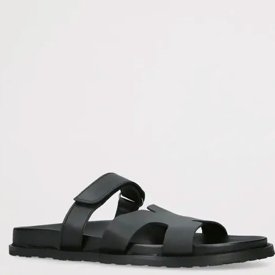 STEVE MADDEN - Ανδρικές παντόφλες MANU 12000835-017 Black Leather