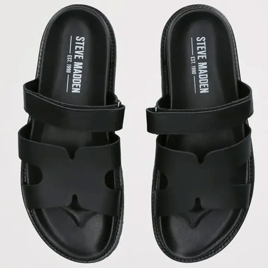 STEVE MADDEN - Ανδρικές παντόφλες MANU 12000835-017 Black Leather